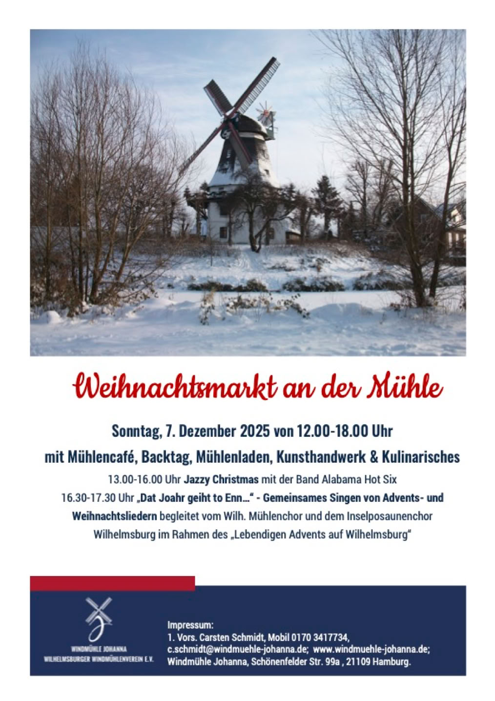 Wiehnachtsmarkt an der Mühle Johanna 2025 7.1.2.2025